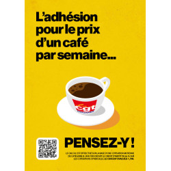 Affiche "L'adhésion pour le prix d'un café"